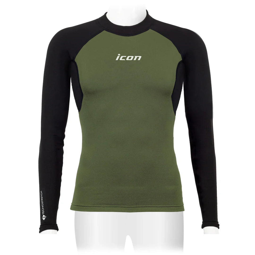 Férfi hosszú ujjú, Tecnostretch™ Performance evezős aláöltözet - Zöld, szemből 3.